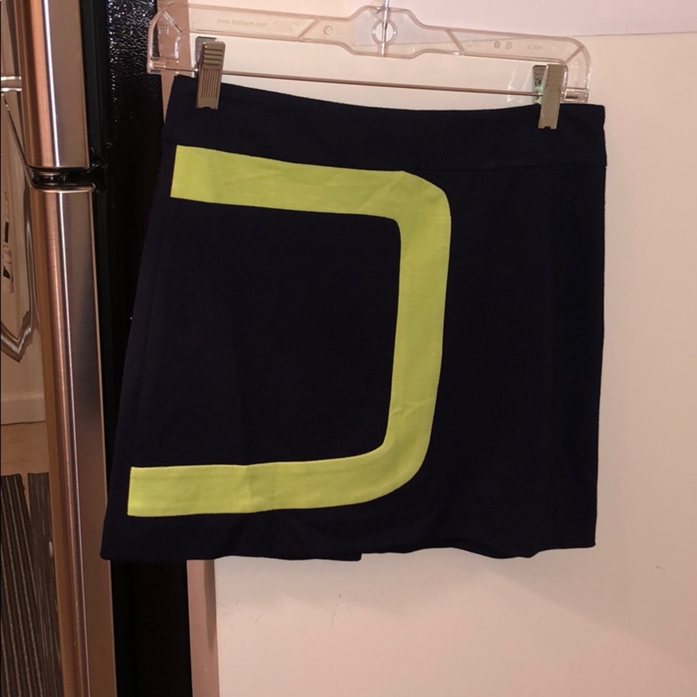 Courage B skirt in Navy Blue, Lime Green Detail